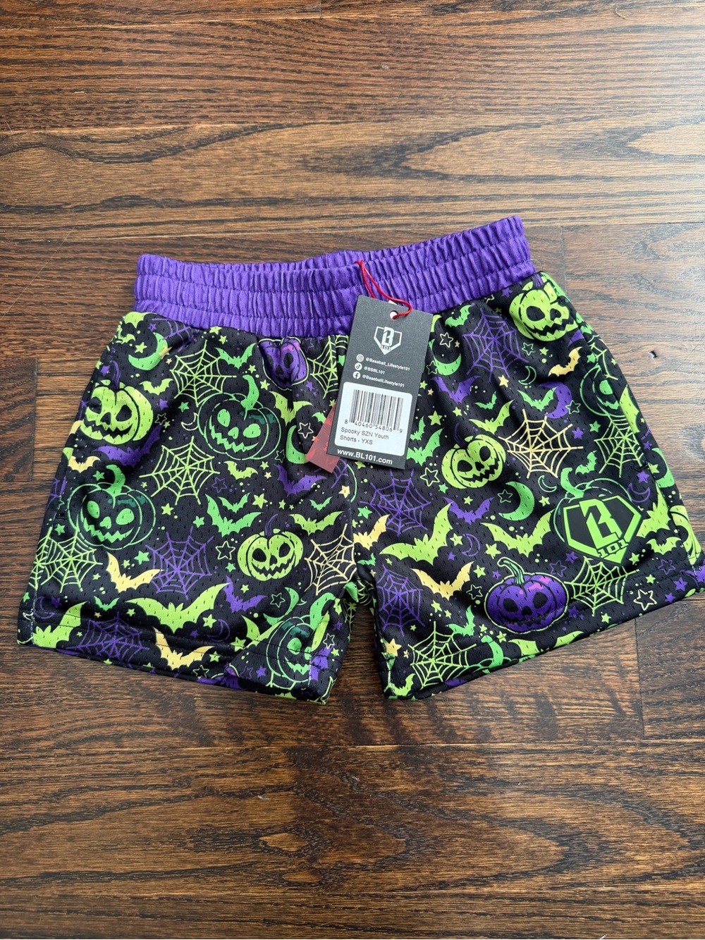 Baseball lifestyle 101 Purple Halloween Shorts. Size XS. New w tags